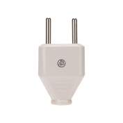 Вилка прямая 10А без заземл. плоская бел. Rexant 11-8946