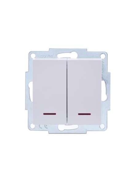 Выключатель 2-кл. СП Vesna с индикацией механизм бел. LEZARD 742-0288-112