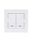 Выключатель 2-кл. СП Vesna с индикацией механизм бел. LEZARD 742-0288-112