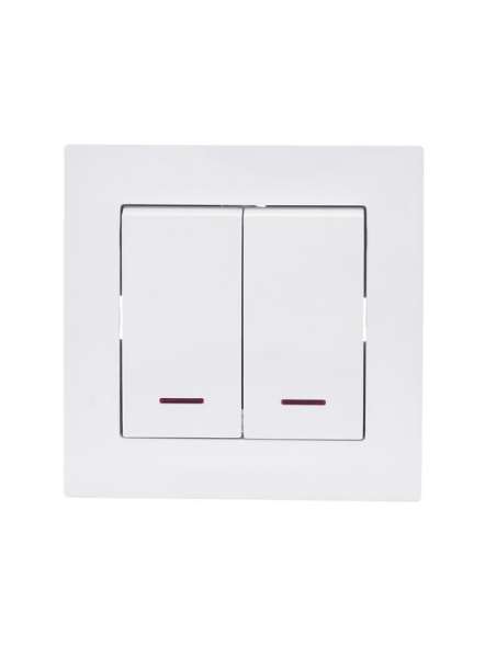 Выключатель 2-кл. СП Vesna с индикацией механизм бел. LEZARD 742-0288-112