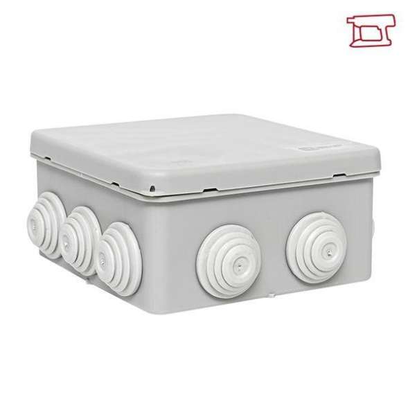 Коробка распаячная КМР-030-014 наружная с крышкой 100х100х55 АБС 8 мембранных вводов IP54 EKF plc-kmr-030-014