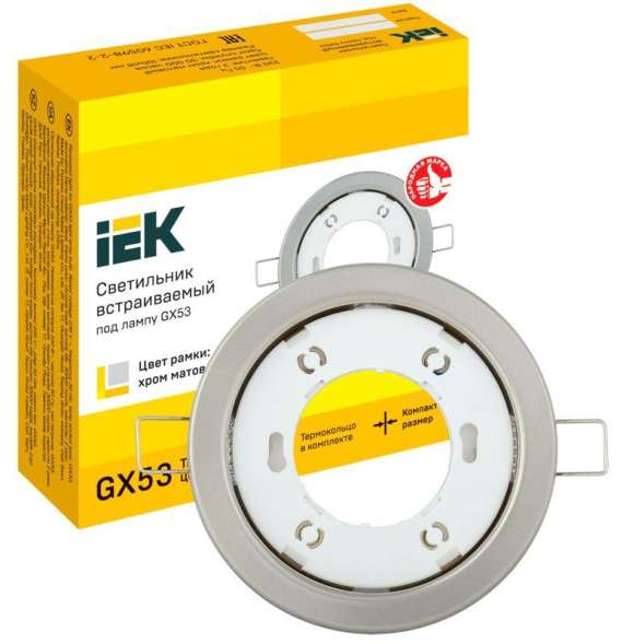 Светильник GX53 точечный встраив. матов. хром. IEK LUVB0-GX53-1-K27