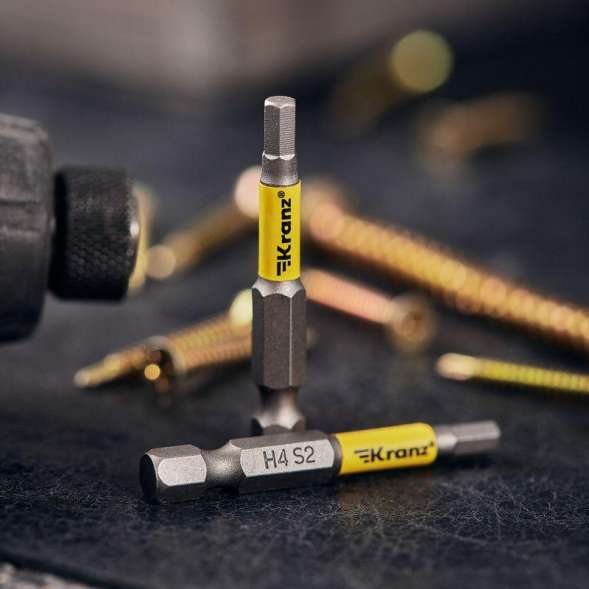 Бита шестигранная для шуруповерта HEX4х50мм (уп.2шт) Kranz KR-92-0422-1