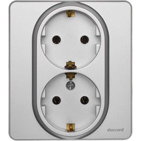 Розетка Inspiria 16А 250В 2х2P+E немецк. стандарт алюм. Leg 673752