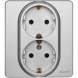 Розетка Inspiria 16А 250В 2х2P+E немецк. стандарт алюм. Leg 673752