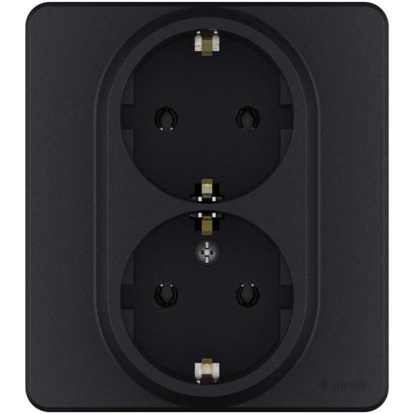 Розетка Inspiria 16А 250В 2х2P+E немецк. стандарт антрацит Leg 673753