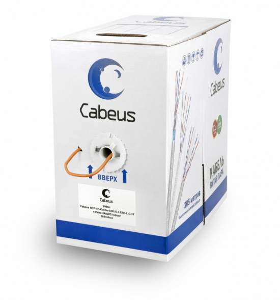 Витая пара кат.5e Cabeus UTP-4P-Cat.5e-SOLID-LSZH-LIGHT 4 пары