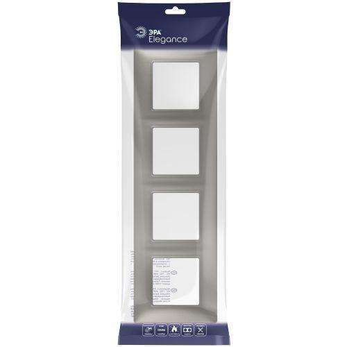 Рамка для розеток и выключателей ЭРА Elegance 14-5004-16 на 4 поста титан Эра Б0065819