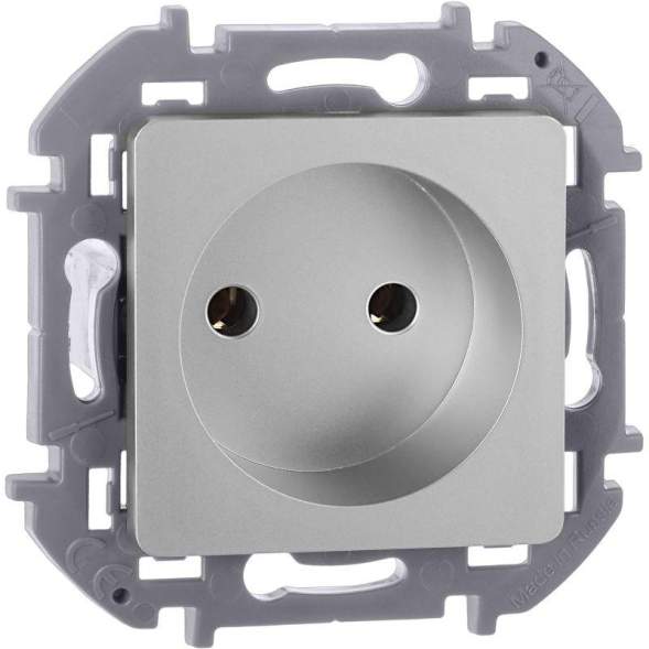 Механизм розетки 1-м СП Inspiria 16А IP20 250В 2P алюм. Leg 673712