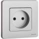 Механизм розетки 1-м СП Inspiria 16А IP20 250В 2P алюм. Leg 673712
