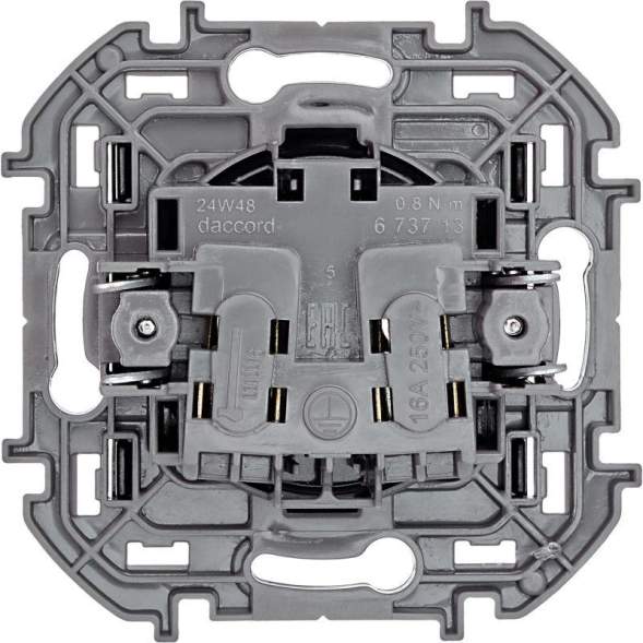 Механизм розетки 1-м СП Inspiria 16А IP20 250В 2P антрацит Leg 673713