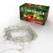 Гирлянда светодиодная универсальная 100LED тепл. бел. 10м провод прозр. с контроллером Neon-Night 303-063