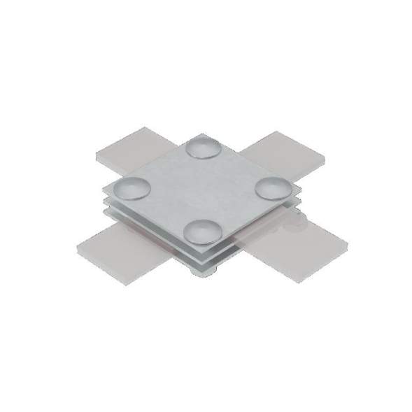 Соединитель крестообразный 3XS-B40 для полосы до 40мм с 3 пластинами сталь КМ MA0046