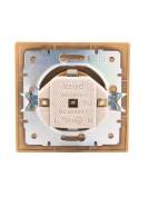 Розетка 1-м СП Мира 16А IP20 с заземл. со вставкой керамика зол. метал. LEZARD 701-1313-122