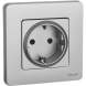 Механизм розетки 1-м СП Inspiria 16А IP20 2P+E немецк. стандарт алюм. Leg 673722