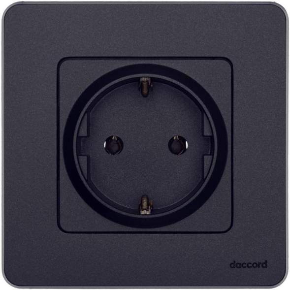 Механизм розетки 1-м СП Inspiria 16А IP20 250В 2P+E немецк. стандарт антрацит Leg 673723
