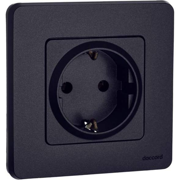 Механизм розетки 1-м СП Inspiria 16А IP20 250В 2P+E немецк. стандарт антрацит Leg 673723