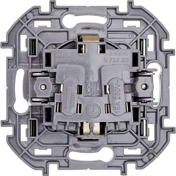 Механизм розетки 1-м СП Inspiria 16А IP20 250В 2P+E немецк. стандарт антрацит Leg 673723