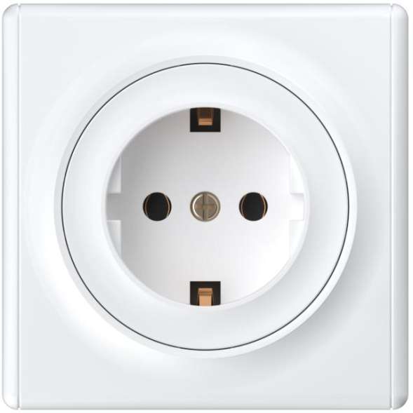 Розетка 1-м СП Florence 16А IP20 с заземл. винт. клеммы механизм бел. 1E10201300 OneKeyElectro 2172765