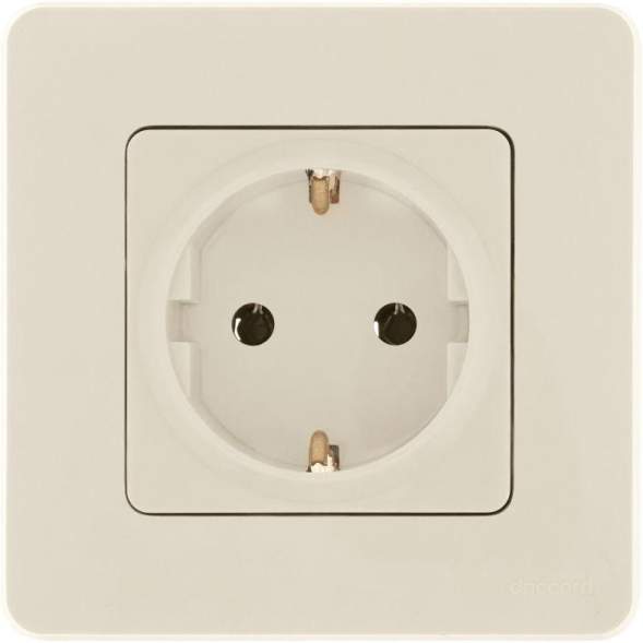 Механизм розетки 1-м СП Inspiria 16А IP20 250В 2P+E немецк. стандарт сл. кость Leg 673721