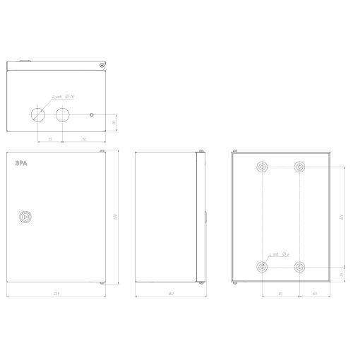 Корпус металлический ЩМПг-00 290х220х155 IP54 NO_SIMPLE_STM_SHMPg-00_IP54 ЭРА Б0041664