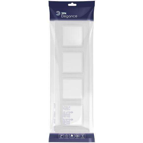 Рамка для розеток и выключателей ЭРА Elegance 14-5014-01М Classic на 4 поста матов. бел. Эра Б0065828