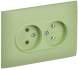 Розетка 2-м SKANDY 10А без заземл. без защ. шторок в сборе SK-R10G мятный IEK SK-R20-10-K06-F