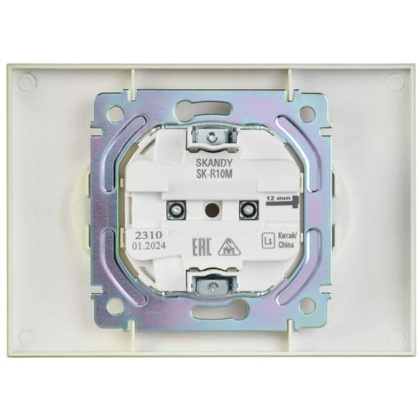 Розетка 2-м SKANDY 10А без заземл. без защ. шторок в сборе SK-R10G мятный IEK SK-R20-10-K06-F