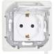 Механизм розетки 1-м СП Inspiria 16А IP44 250В 2P+E защ. шторки с крышкой немецк. стандарт бел. Leg 673740