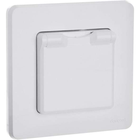 Механизм розетки 1-м СП Inspiria 16А IP44 250В 2P+E защ. шторки с крышкой немецк. стандарт бел. Leg 673740