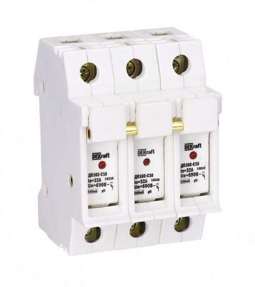 Держатель предохранительного типа C10 ДП102-С10-3Р DEKraft 21385DEK