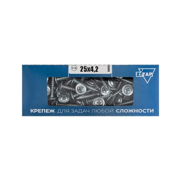 Саморез для тонкого метал. листа 4.2х25 (уп.200шт) коробка Tech-Krep 102141