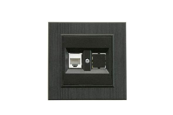 Розетка компьютерная CAT 5+гнездо Karea LINE STAR чер. Makel 86054035