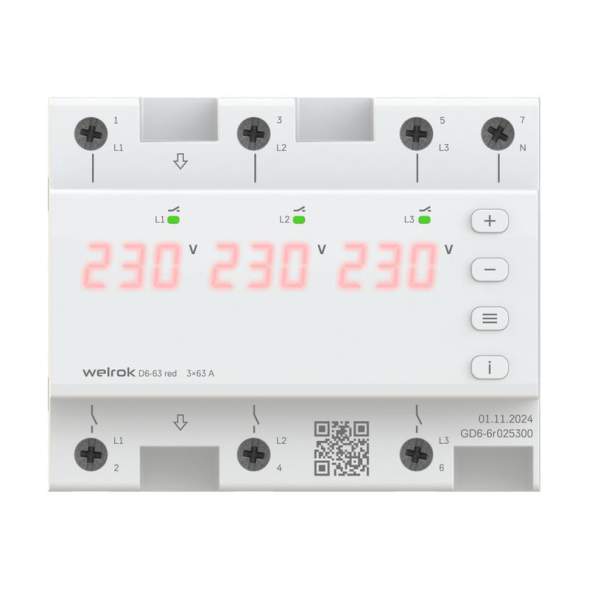 Реле напряжения D6-63 red Welrok 4660251140410