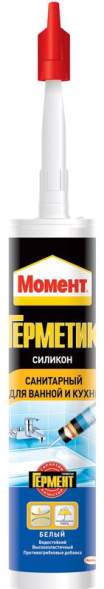 Герметик силиконовый санитарный для ванной и кухни &quot;Момент&quot; 280мл бел. Момент Б0018852