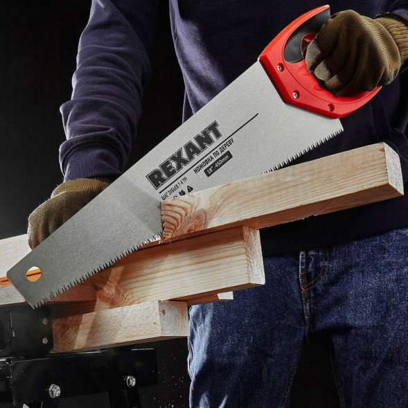Ножовка по дереву &quot;Зубец&quot; 450мм 7-8 TPI каленый зуб 2D двухкомпонентн. рукоятка Rexant 12-8214