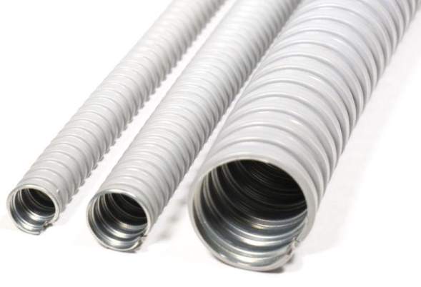 Металлорукав в ПВХ изоляции МРПИ НГ 15 d15мм без протяжки сер. (уп.50м) ЗЭТАРУС zeta41911