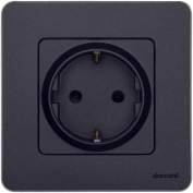 Механизм розетки 1-м СП Inspiria 16А IP20 250В 2P+E защ. шторки немецк. стандарт антрацит Leg 673733