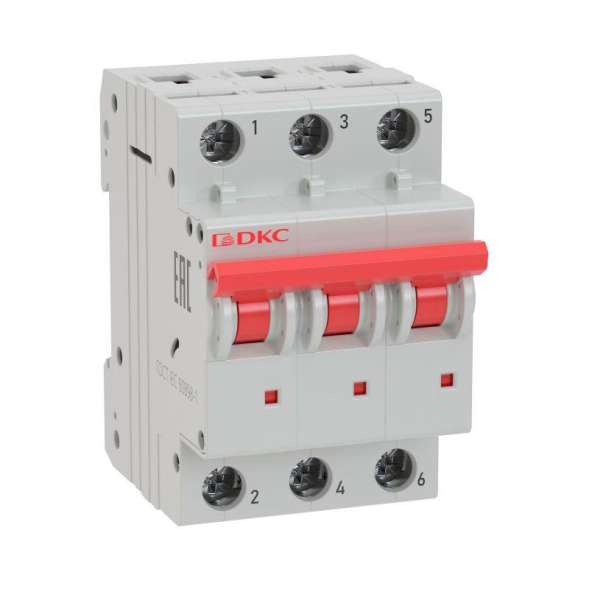 Выключатель автоматический модульный 3п C 50А 6кА YON MD63 DKC MD63-3C50-6