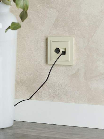 Розетка компьютерная + телевизионная 2-м Brite РТВ/РК12-БрКр RJ45 кат.5E + TV беж. IEK BR-AK20-1-K10