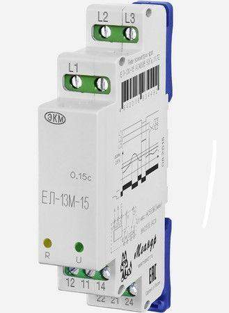 Реле контроля напряжения 3ф ЕЛ-13М-15 УХЛ4 AC 400В задержка срабатывания 0.15с ток контактов исполнит. реле 8А 2п Меандр A8302-16939206