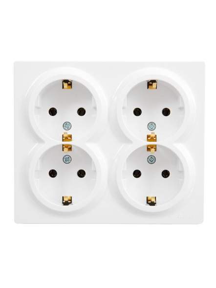 Розетка 4-мест. с заземл. LETO закрытый корпус ПБТ бел. LEZARD 752-0200-127BDP