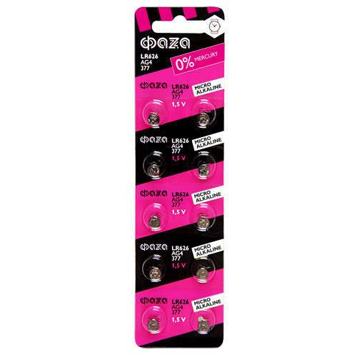 Элемент питания алкалиновый &quot;таблетка&quot; AG 4 LR626 BL-10 (уп.10шт) ФАZА 5002555