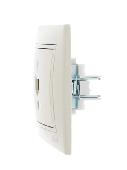 Розетка телефонная 1-м СП Мира RJ11 крем/крем. LEZARD 701-0303-137