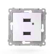 Розетка 2-м USB СП Pixel тип A+A 5В 1х2.1А 2х1.05А механизм перламутр. TOKOV ELECTRIC TKE-PX-2USB-C04