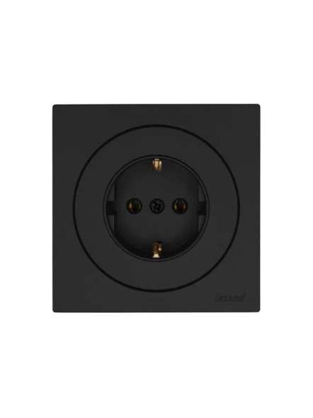 Розетка 1-м OSEN IP20 16А с заземл. ПБТ механизм черн. бархат LEZARD 743-4288-122B