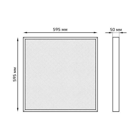 Светильник светодиодный MIR 595х595х50 35Вт 3500лм 4000К IP40 офисный встраив. накладной с рассеив. призма (аналог ЛВО) Gauss G1-A0-00070-01G03-2003540