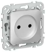 Розетка СП FLITE РС01-1-ФлА 10А без заземл. без защ. шторок безвинтовое крепление механизм алюм. IEK FI-R10-10-1-K47