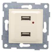 Розетка USB 2-м СП Ugra механизм беж. GUSI С11USB2-003