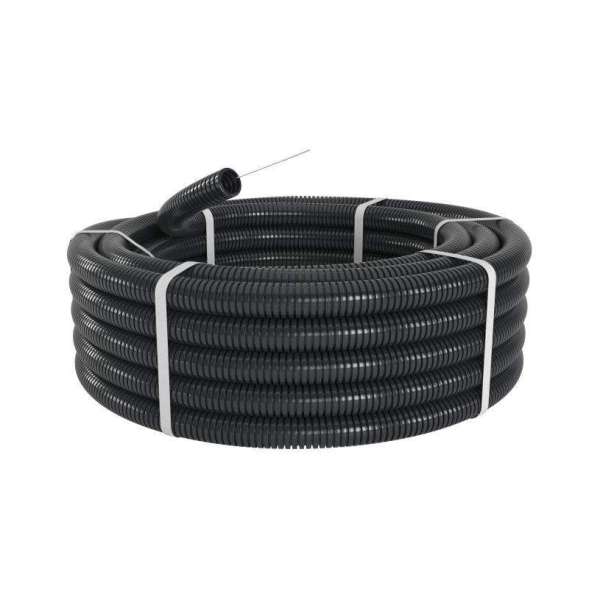 Труба гофрированная ПА d12мм ПВ-2 Dвн.12.2мм Dнар.15.8мм с протяж. черн. (уп.50м) DKC PA611216F2